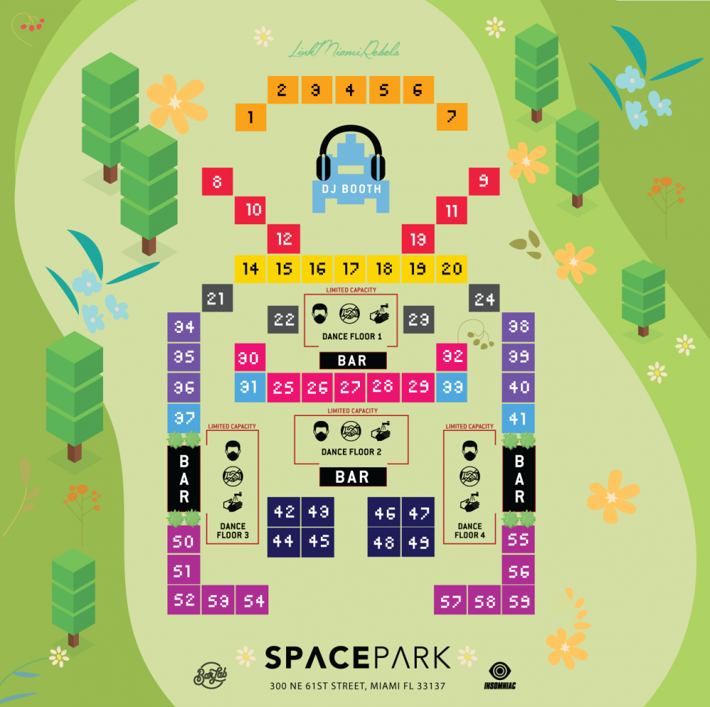 Space Park Club Space NYE Event Map
