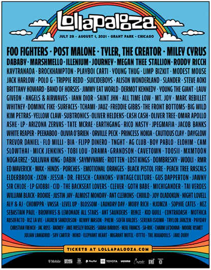 Lollapalooza return lineup