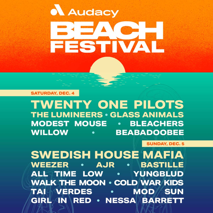 Florida Audacy Beach Festival Lineup, including Swedish House Mafia