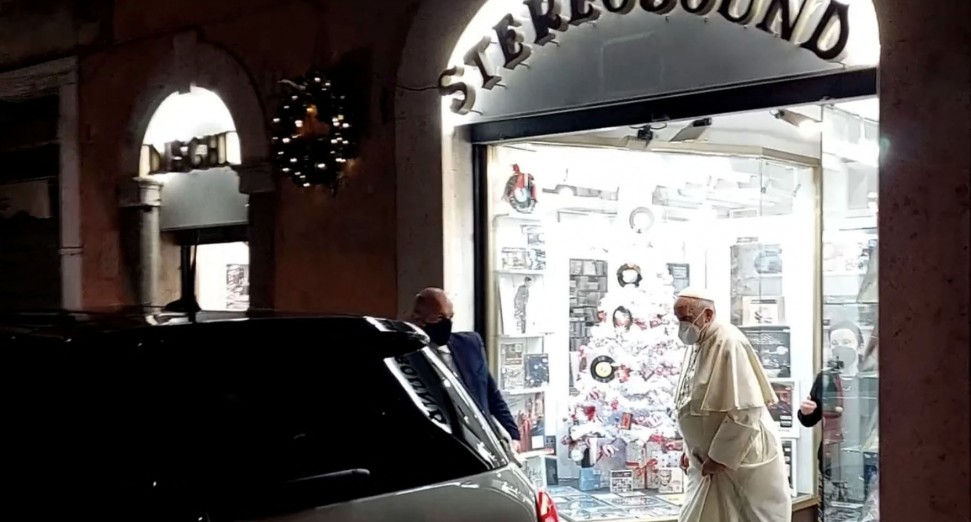 The Pope Was Spotted Visiting a Record Store in Rome