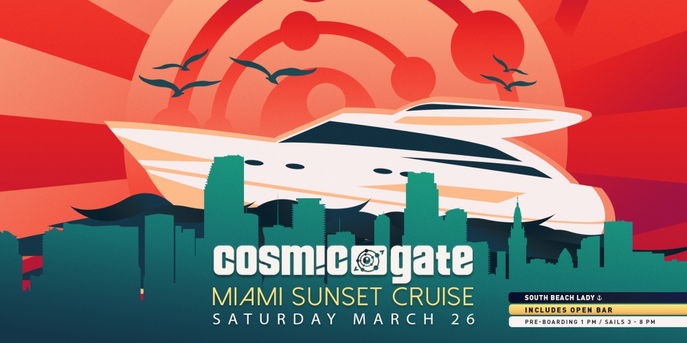 Cosmic Gate Sunset Cruise MMW 2022 - Flyer front