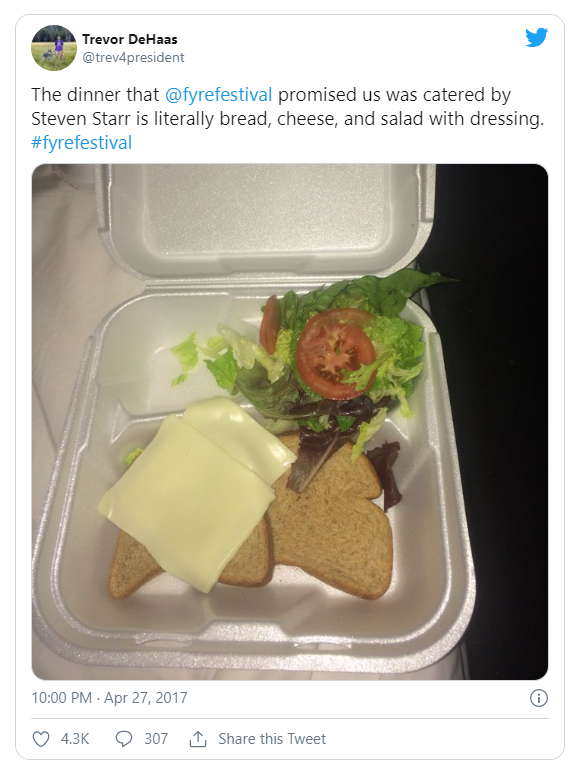 Fyre Festival Cheese Sandwich: Tweet, Image, and Copyright | Flipkick |  NFTs From the Famous and Infamous