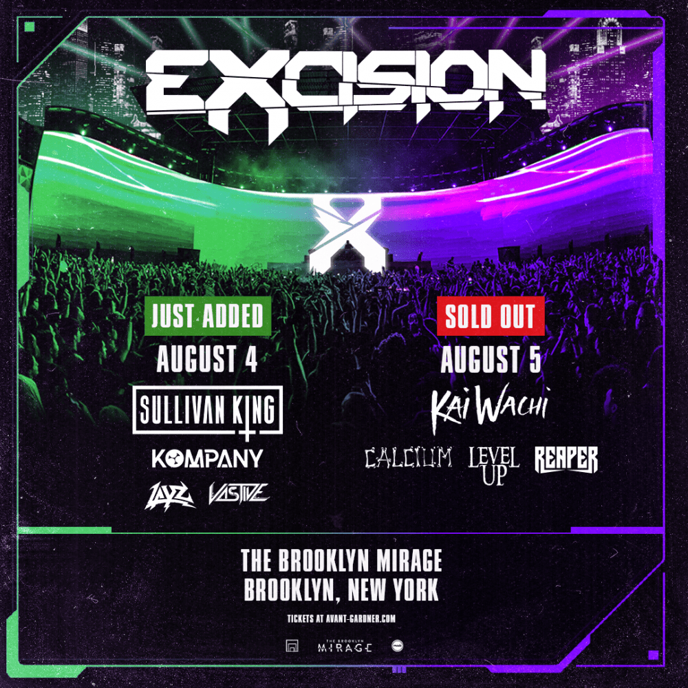 EXCISION Returns to the NYC for 2 B2B shows at the Brooklyn Mirage