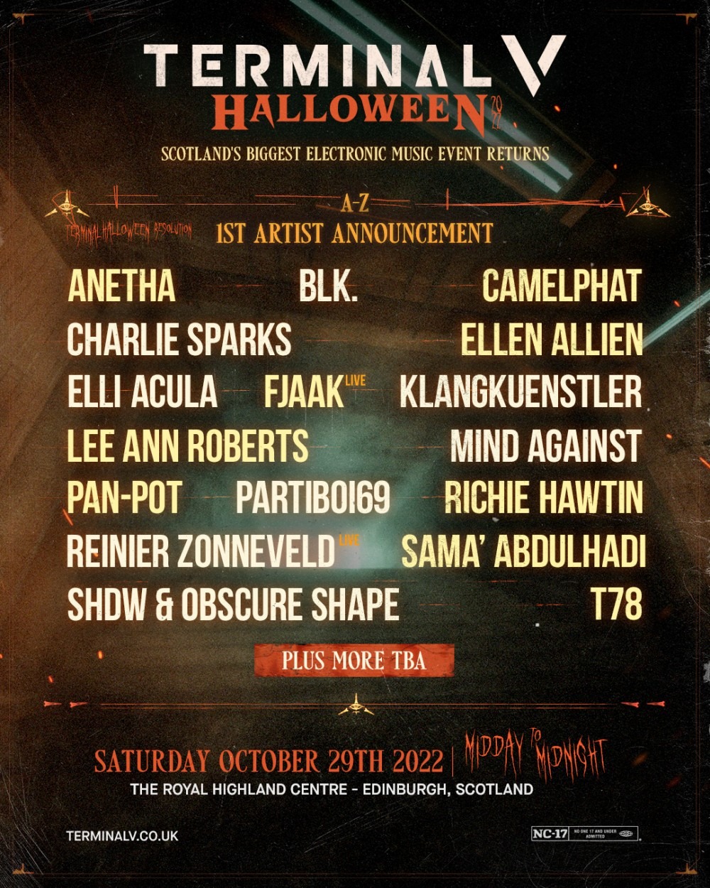 Terminal V Announces Massive First Wave Of Artists For 2022  Halloween Edition